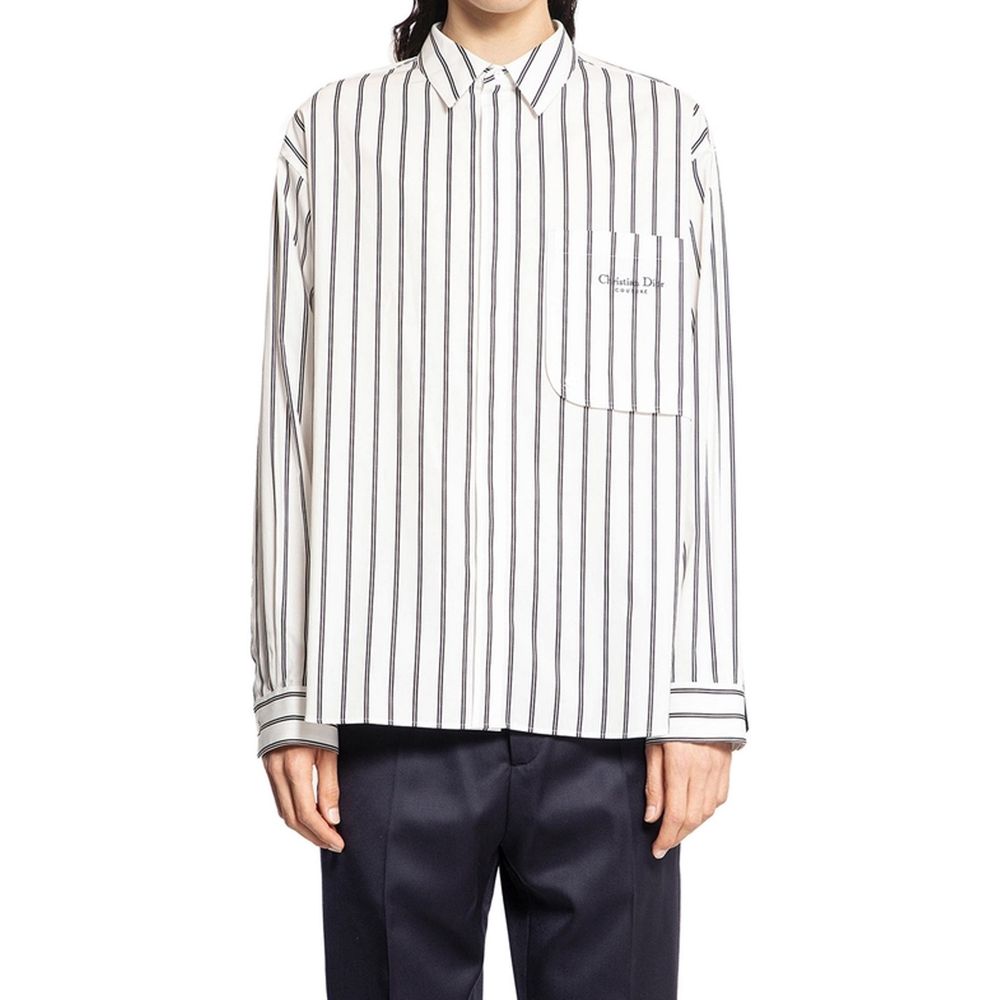 Dior White Cotton Dress Men's Shirt