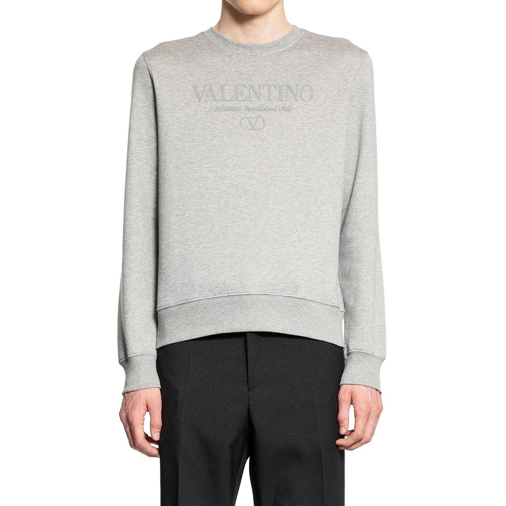 Valentino Garavani Gray Cotton Men's Sweatshirt