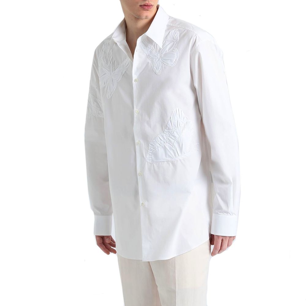 Valentino White Cotton Dress Men's Shirt