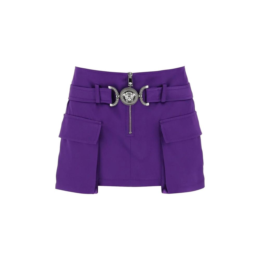 Versace Purple Viscose Mini Women's Skirt