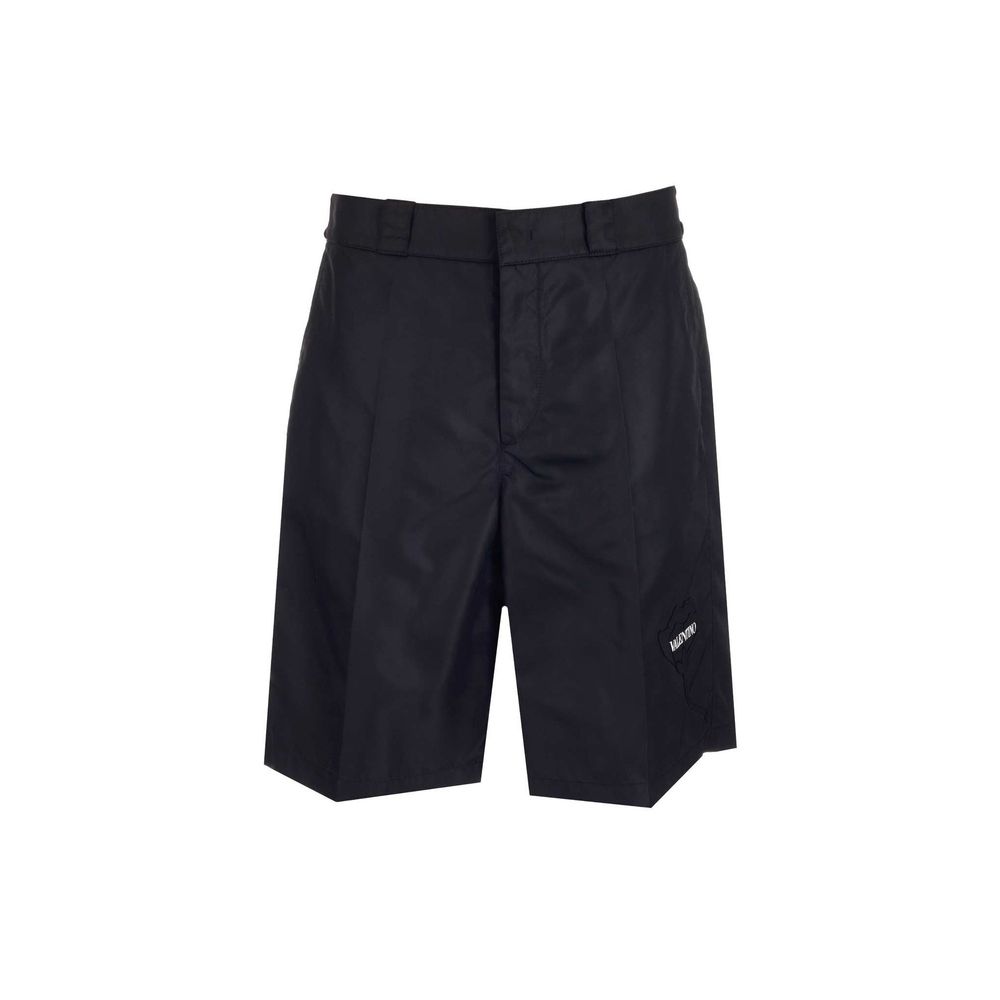 Valentino Garavani Black Nylon Bermuda Men's Shorts