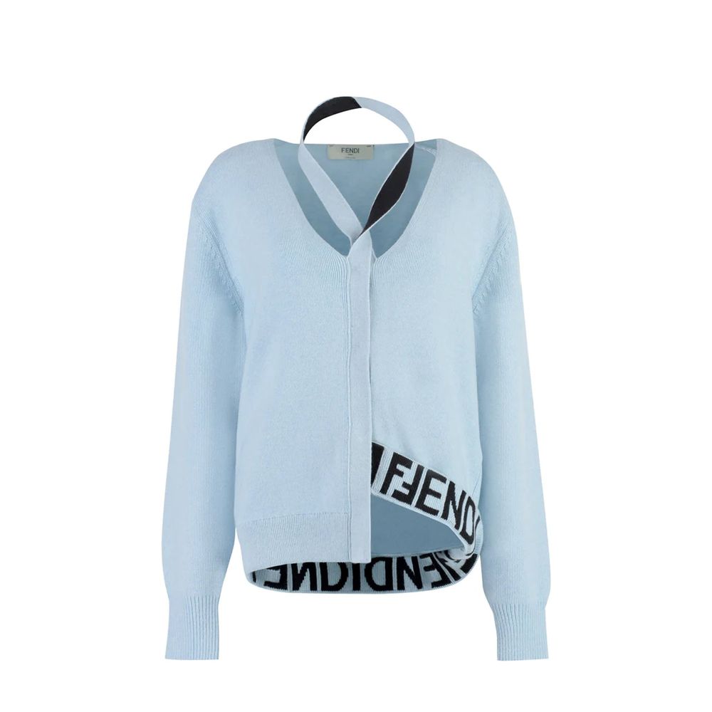 Fendi Blue Cashmere Women's Cardigan