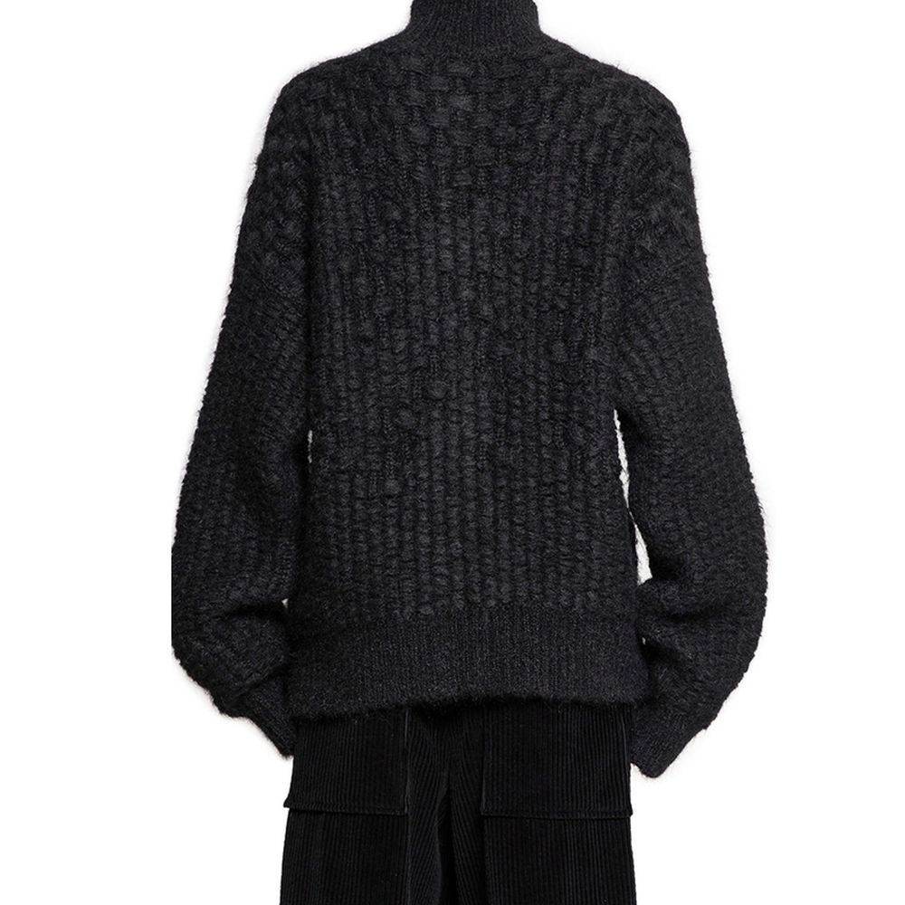 Jil Sander Black Alpaca Leather Men's Cardigan