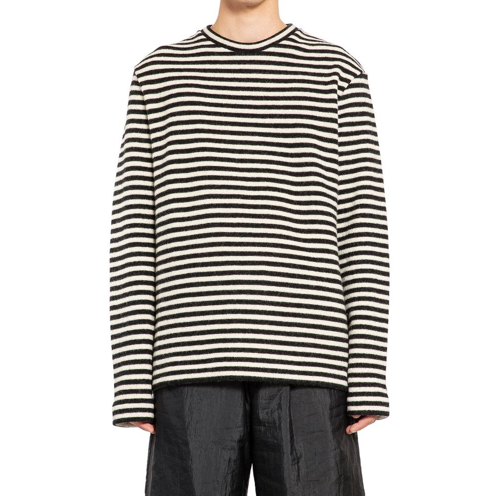 Jil Sander White Wool Long Sleeve Men's T-Shirt