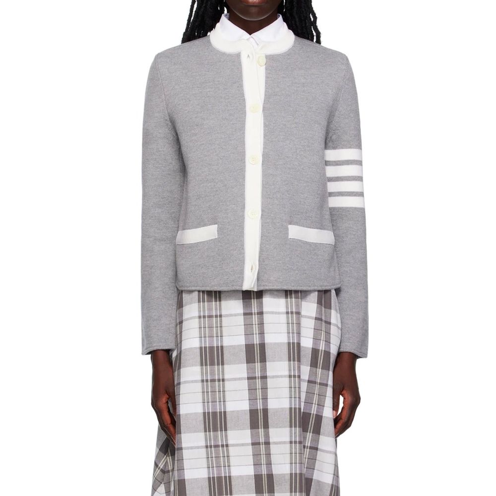 Thom Browne Gray Wool Women's Cardigan