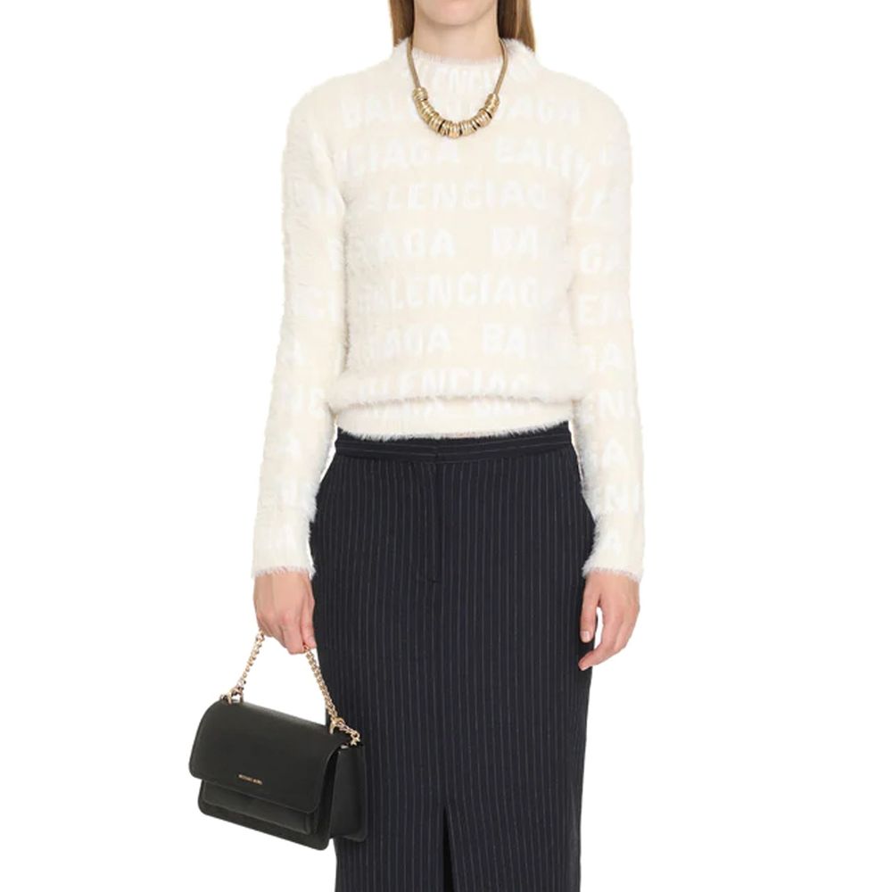 Balenciaga White Elastane Women's Sweatshirt