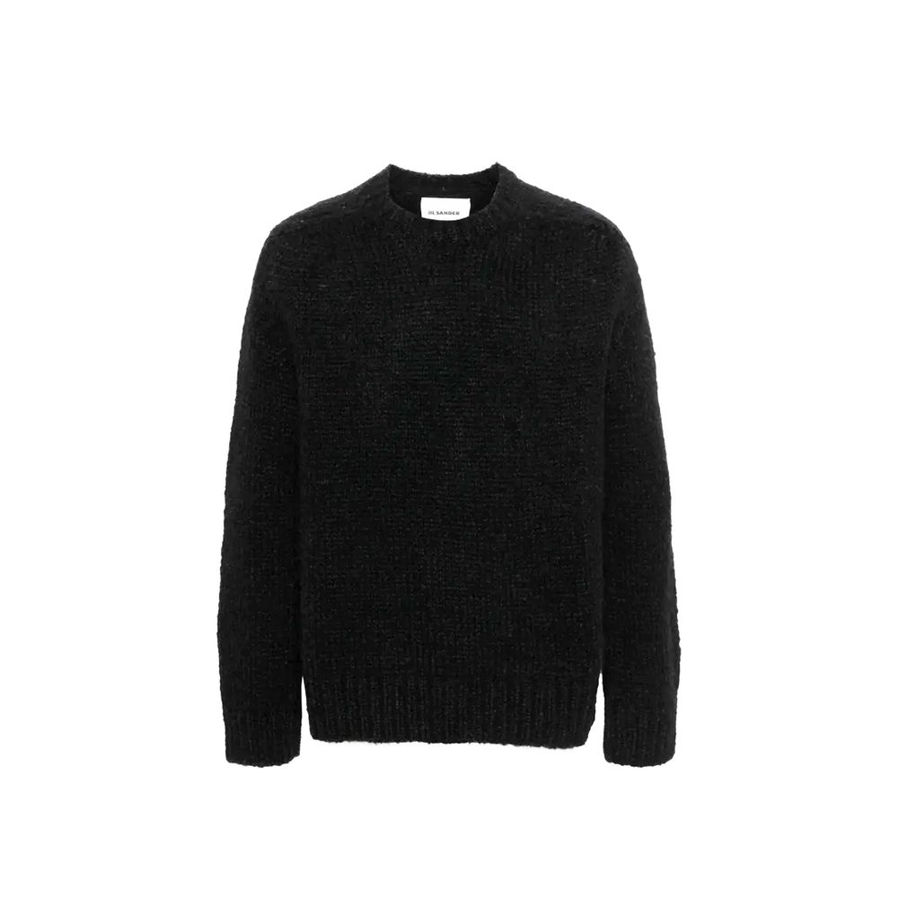 Jil Sander Black Alpaca Leather Men's Sweatshirt