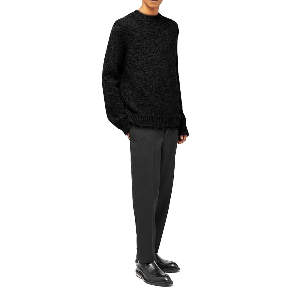 Jil Sander Black Alpaca Leather Men's Sweatshirt