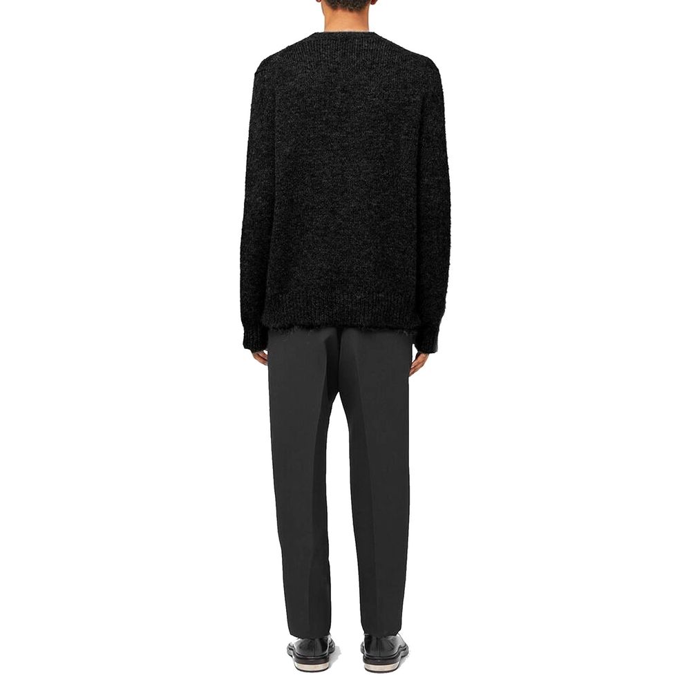 Jil Sander Black Alpaca Leather Men's Sweatshirt