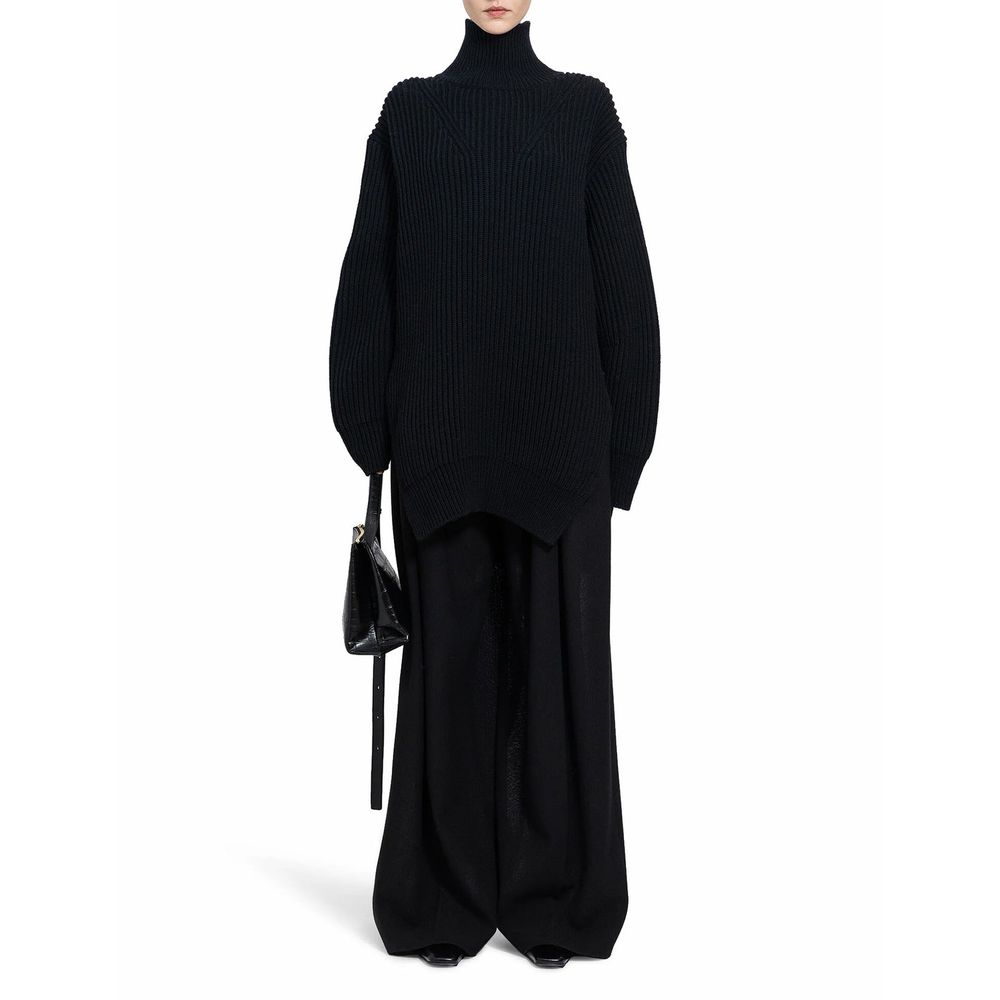 Jil Sander Black Wool Women's Turtleneck
