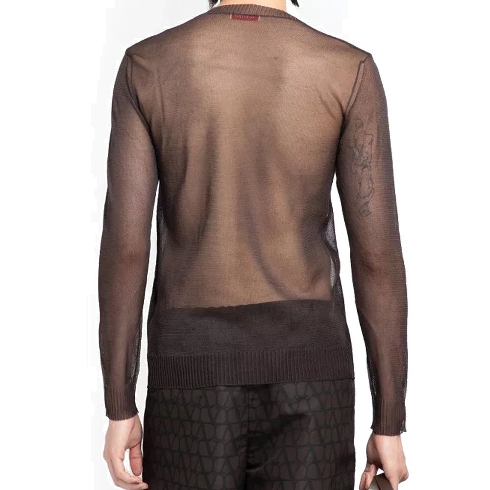 Valentino Garavani Brown Silk Men's Sweatshirt
