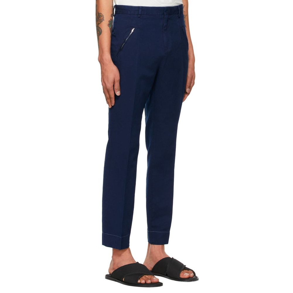 Maison Margiela Blue Cotton Casual Men's Pants