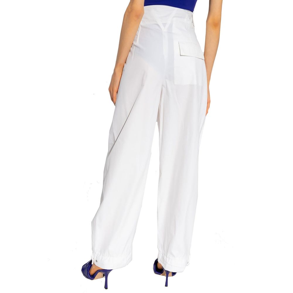 Bottega Veneta White Cotton Casual Women's Pants