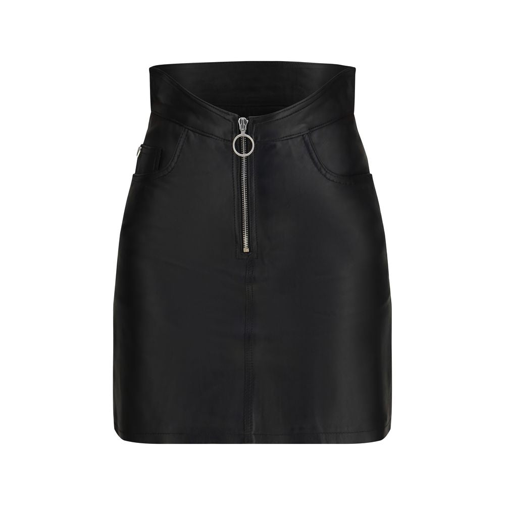 Fiorucci Black Lamb Leather Mini Women's Skirt