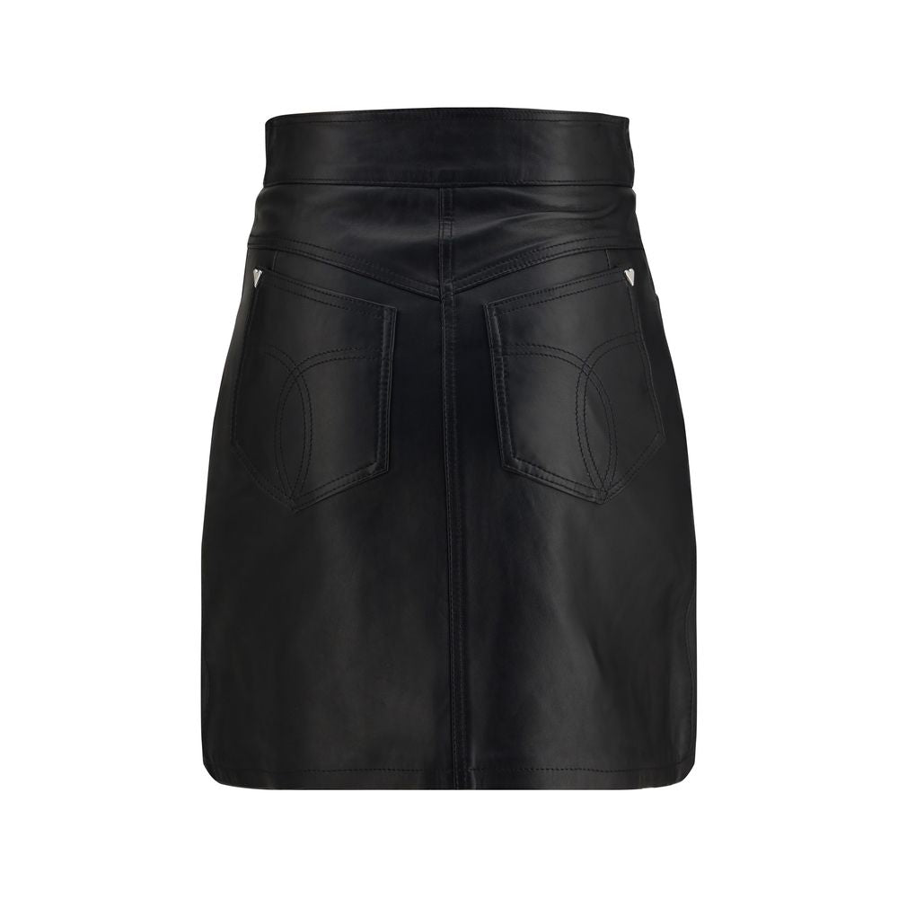 Fiorucci Black Lamb Leather Mini Women's Skirt