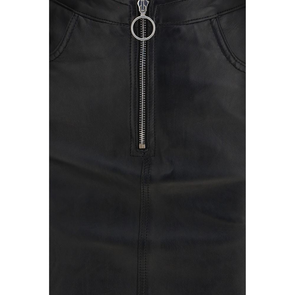 Fiorucci Black Lamb Leather Mini Women's Skirt