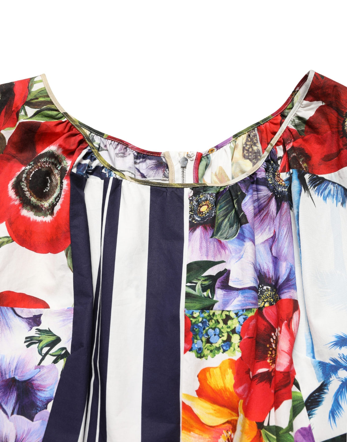 Dolce & Gabbana Multicolor Patchwork Cotton Poplin Mini Women's Dress