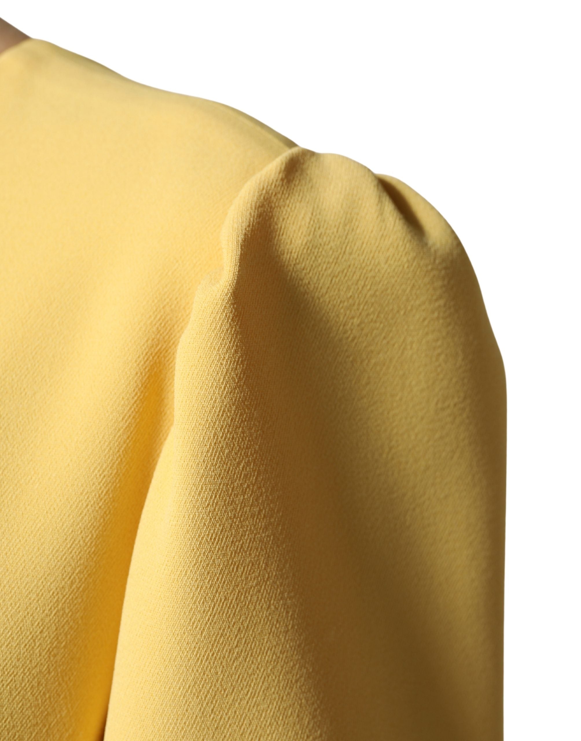 Dolce & Gabbana Yellow Short-Sleeved Crew Neck Midi Women's Dress