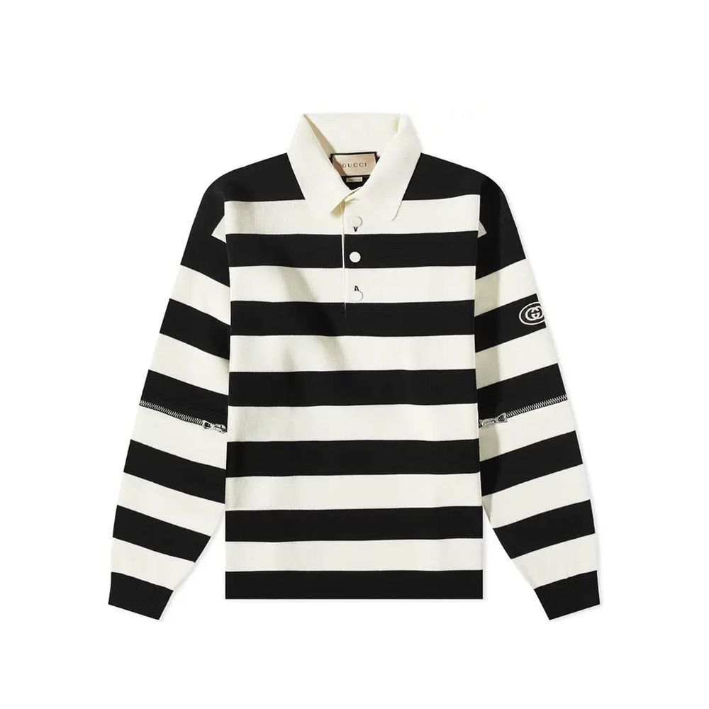 Gucci White Cotton Polo Men's Shirt