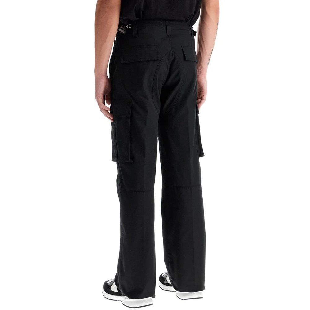 Celine Black Cotton Cargo Men's Pants