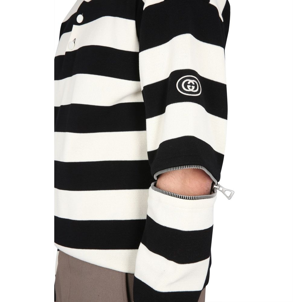 Gucci White Cotton Polo Men's Shirt