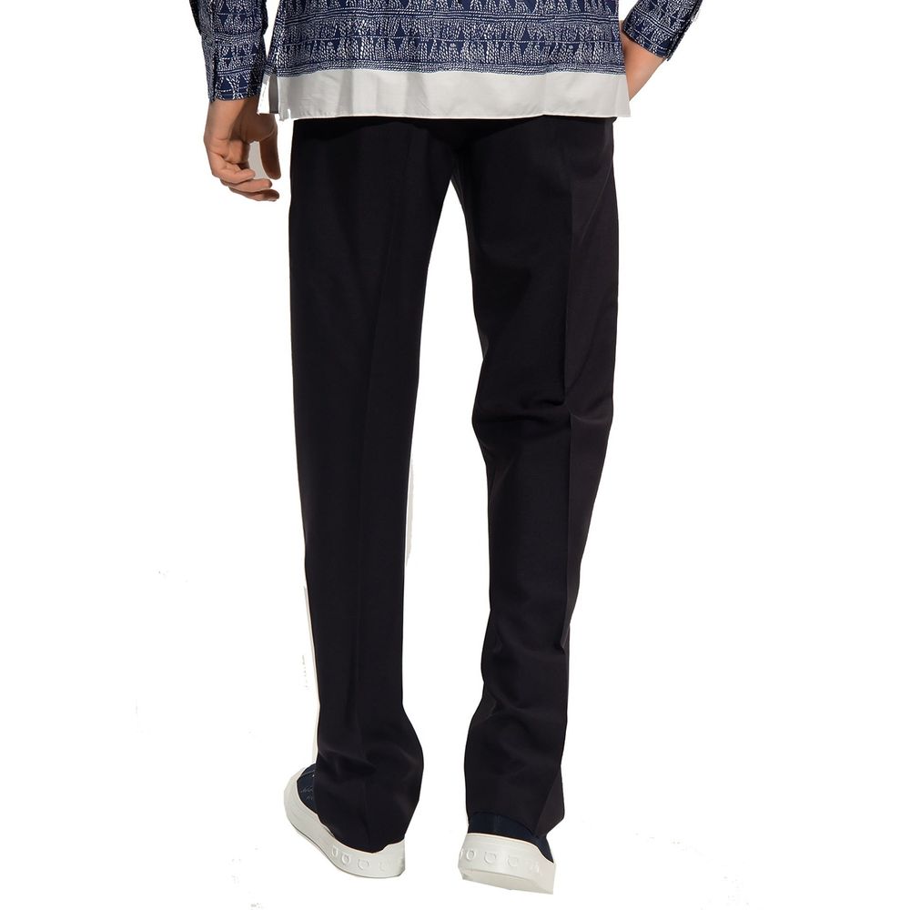 Salvatore Ferragamo Blue Cotton Casual Men's Pants