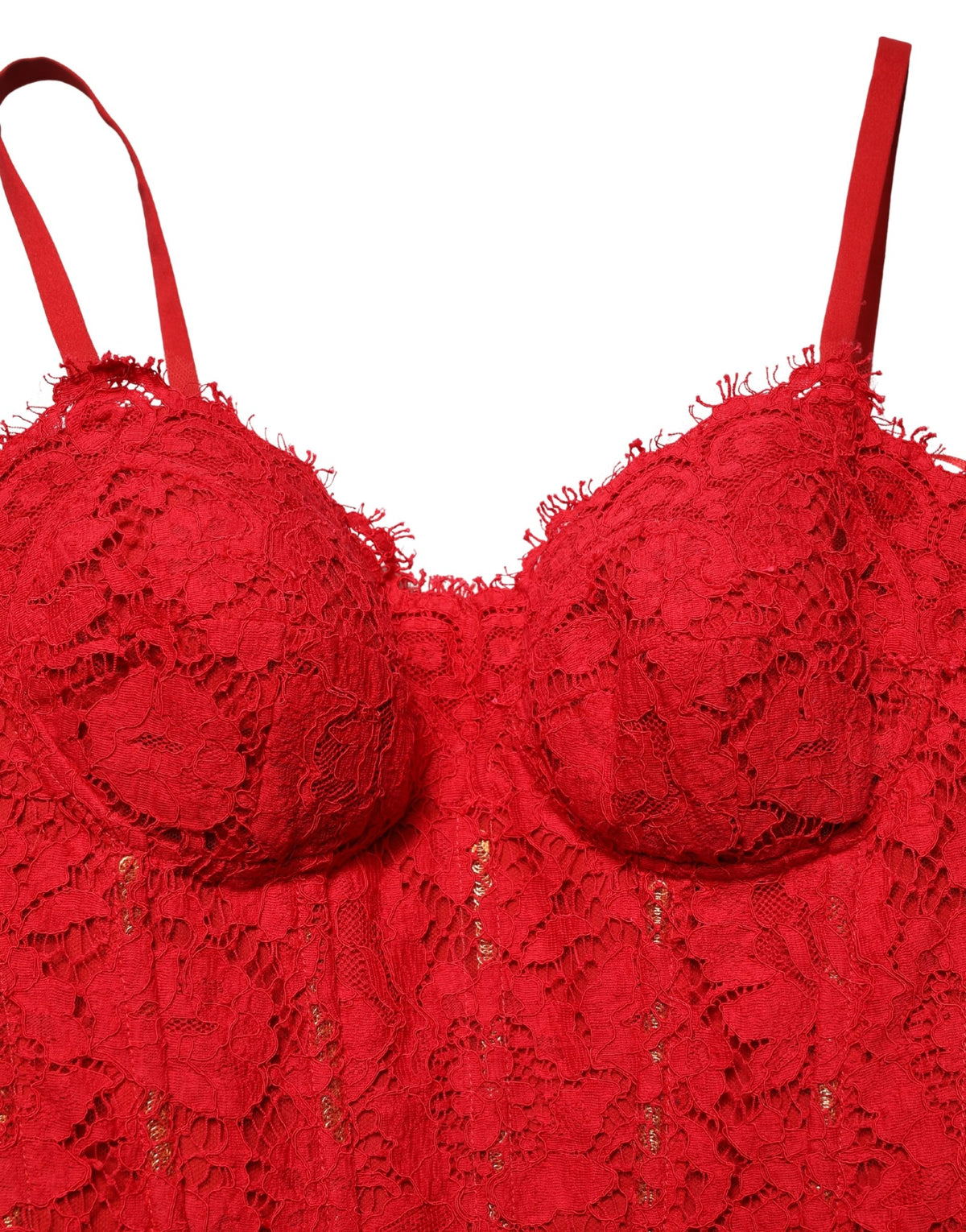 Dolce & Gabbana Red Corset Lace Bodice Draped Long Gown Women's Dress (Pre-Owned)