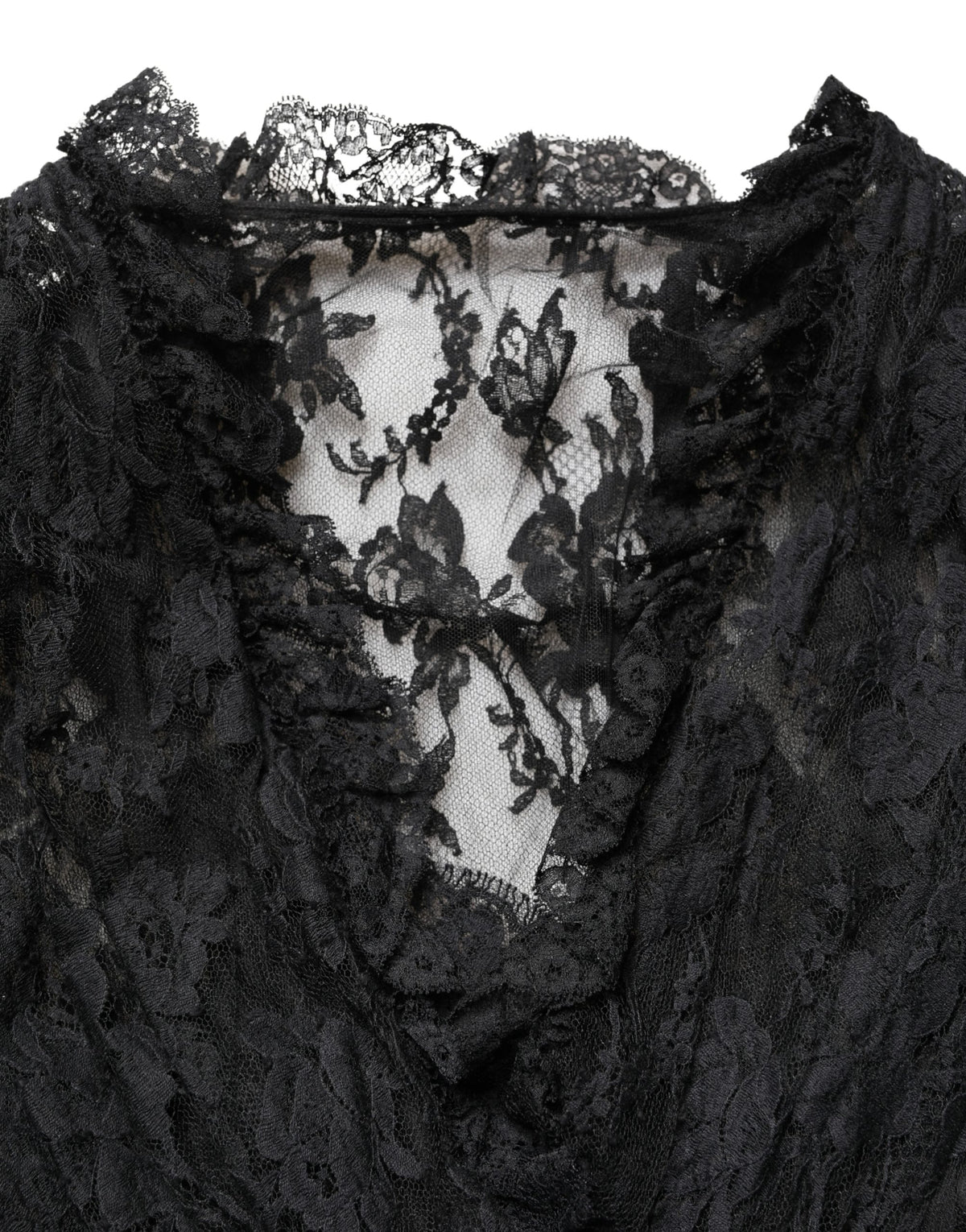 Dolce & Gabbana Black Lace A-line Long Evening Gown Women's Dress