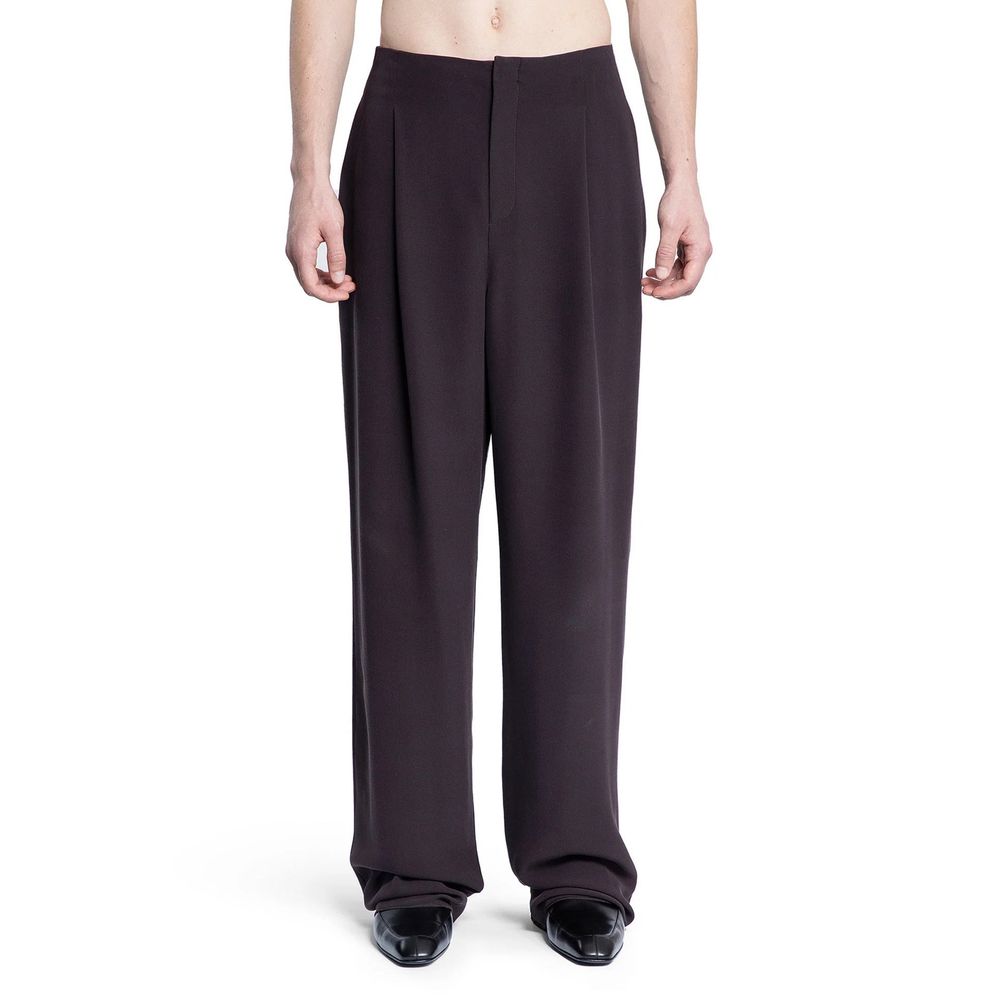 Saint Laurent Brown Silk Casual Men's Pants