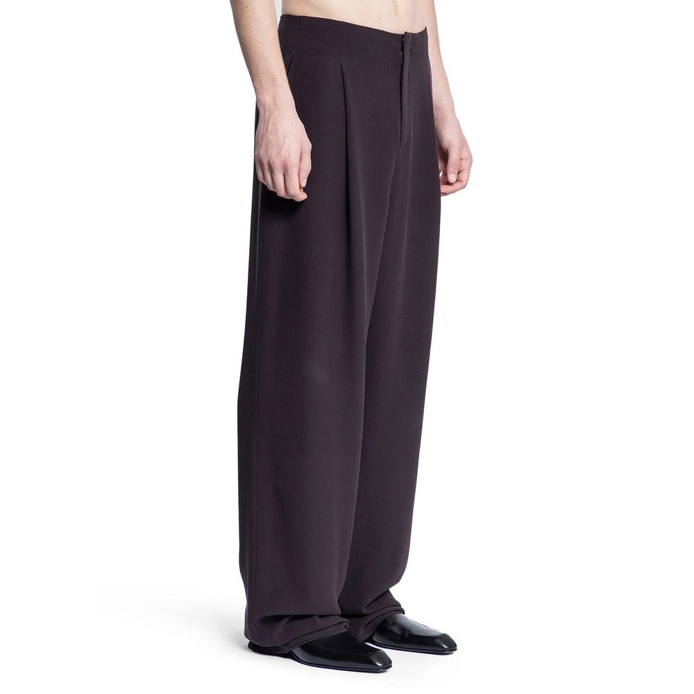 Saint Laurent Brown Silk Casual Men's Pants