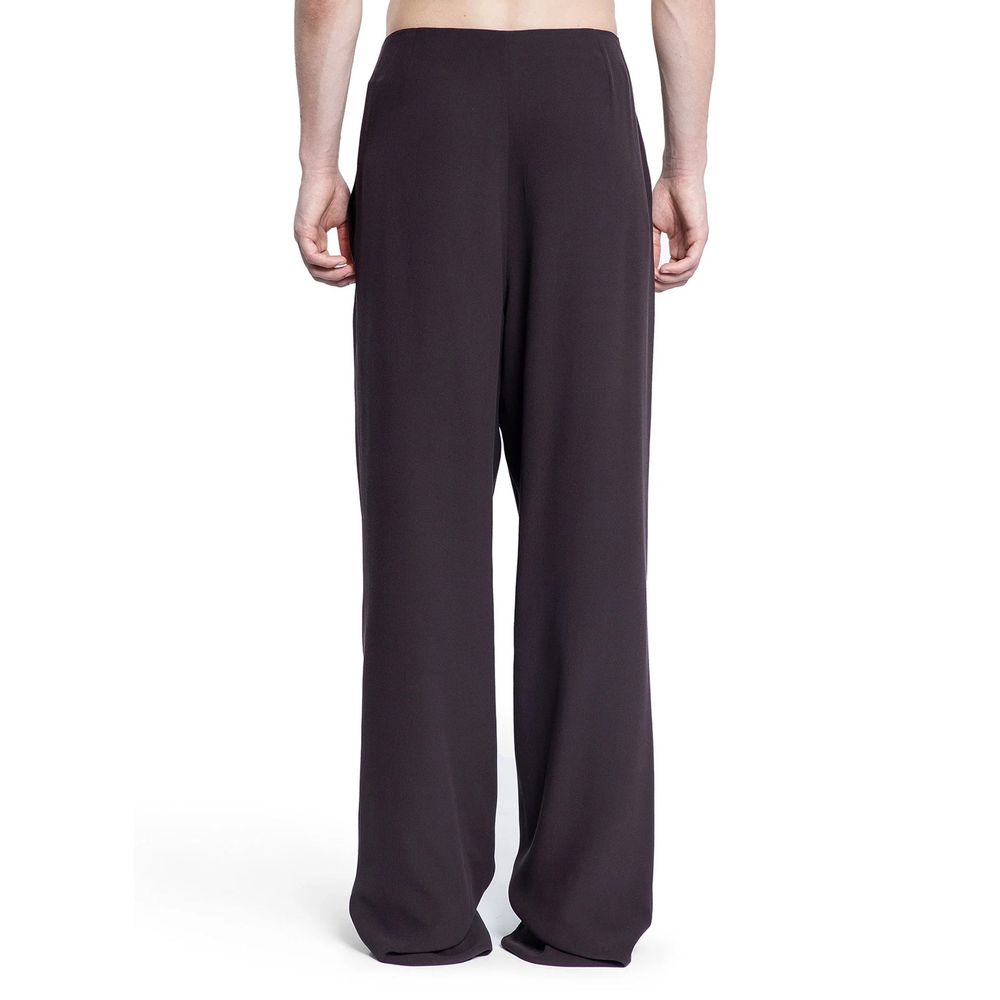 Saint Laurent Brown Silk Casual Men's Pants