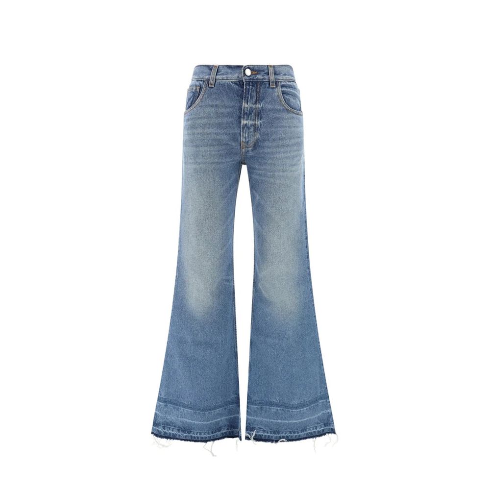 Chloé Blue Cotton Flared Women's Jeans