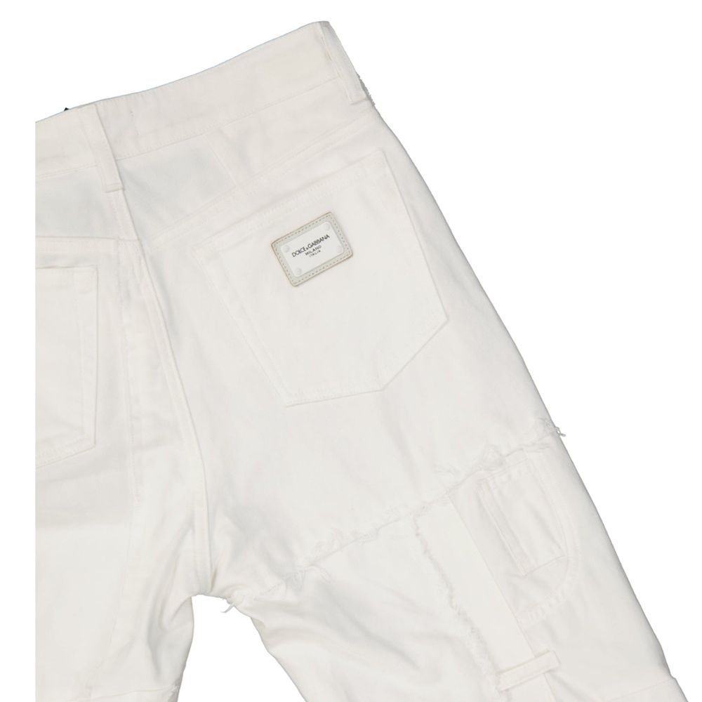 Dolce & Gabbana White Cotton Cargo Women's Pants