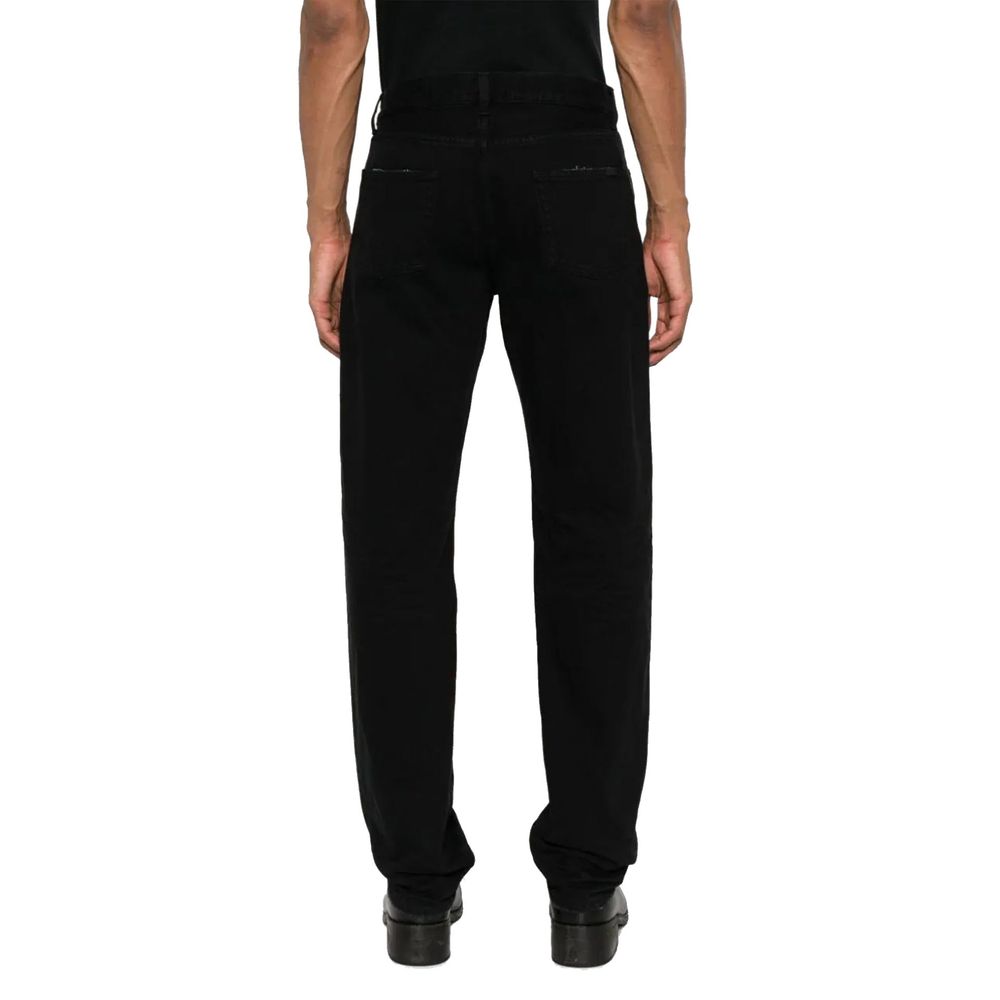 Saint Laurent Black Cotton Straight-Leg Men's Jeans