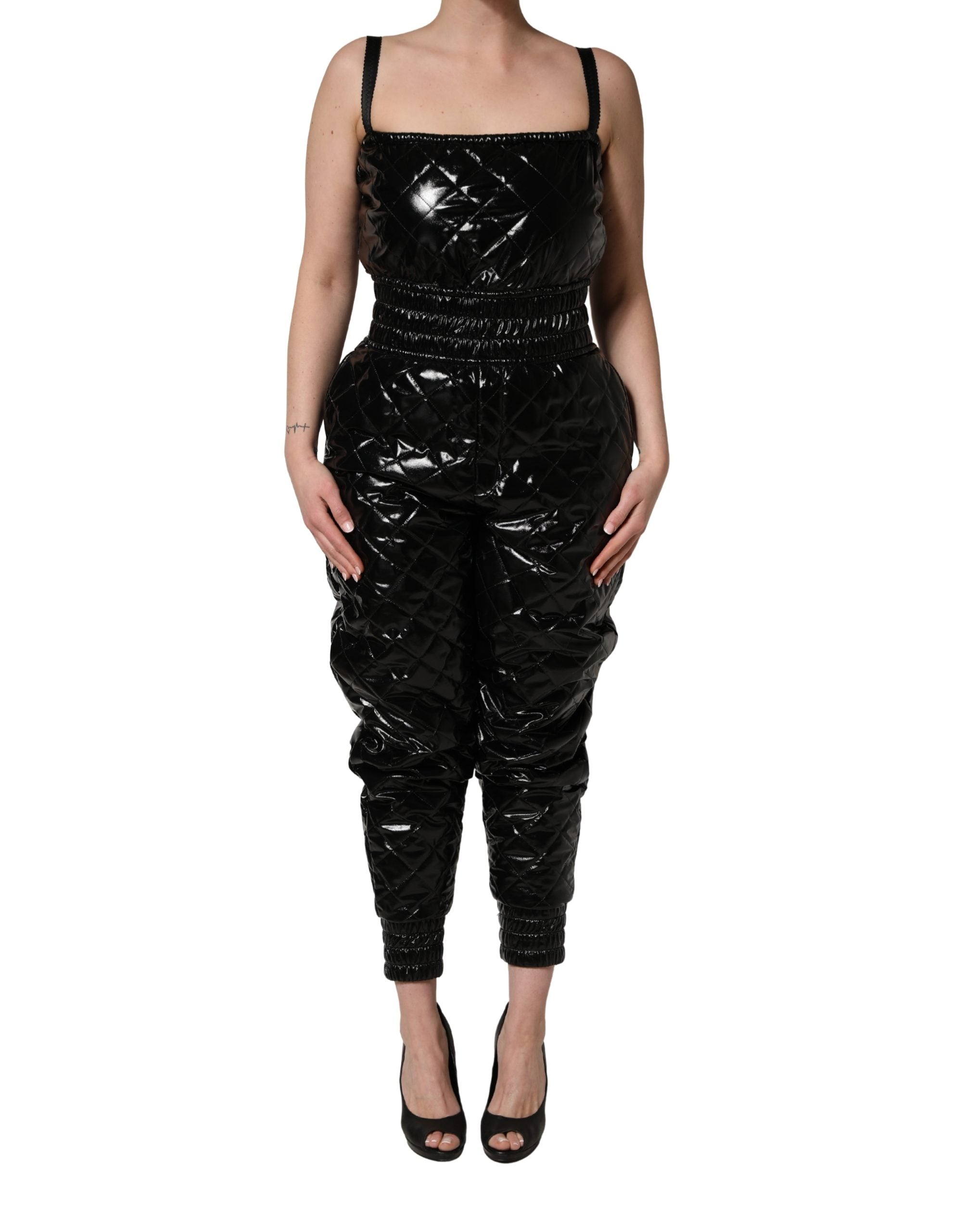Dolce & Gabbana Black Sleeveless Romper Jumpsuit Women's Dress