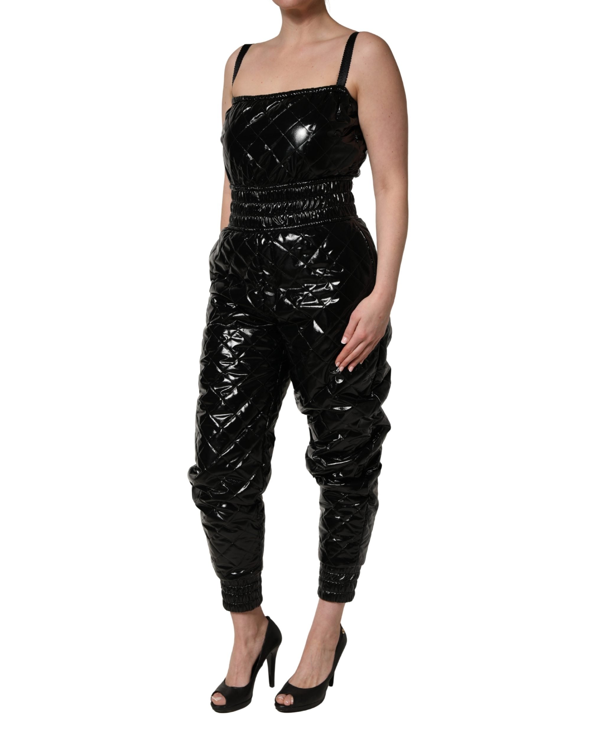 Dolce & Gabbana Black Sleeveless Romper Jumpsuit Women's Dress