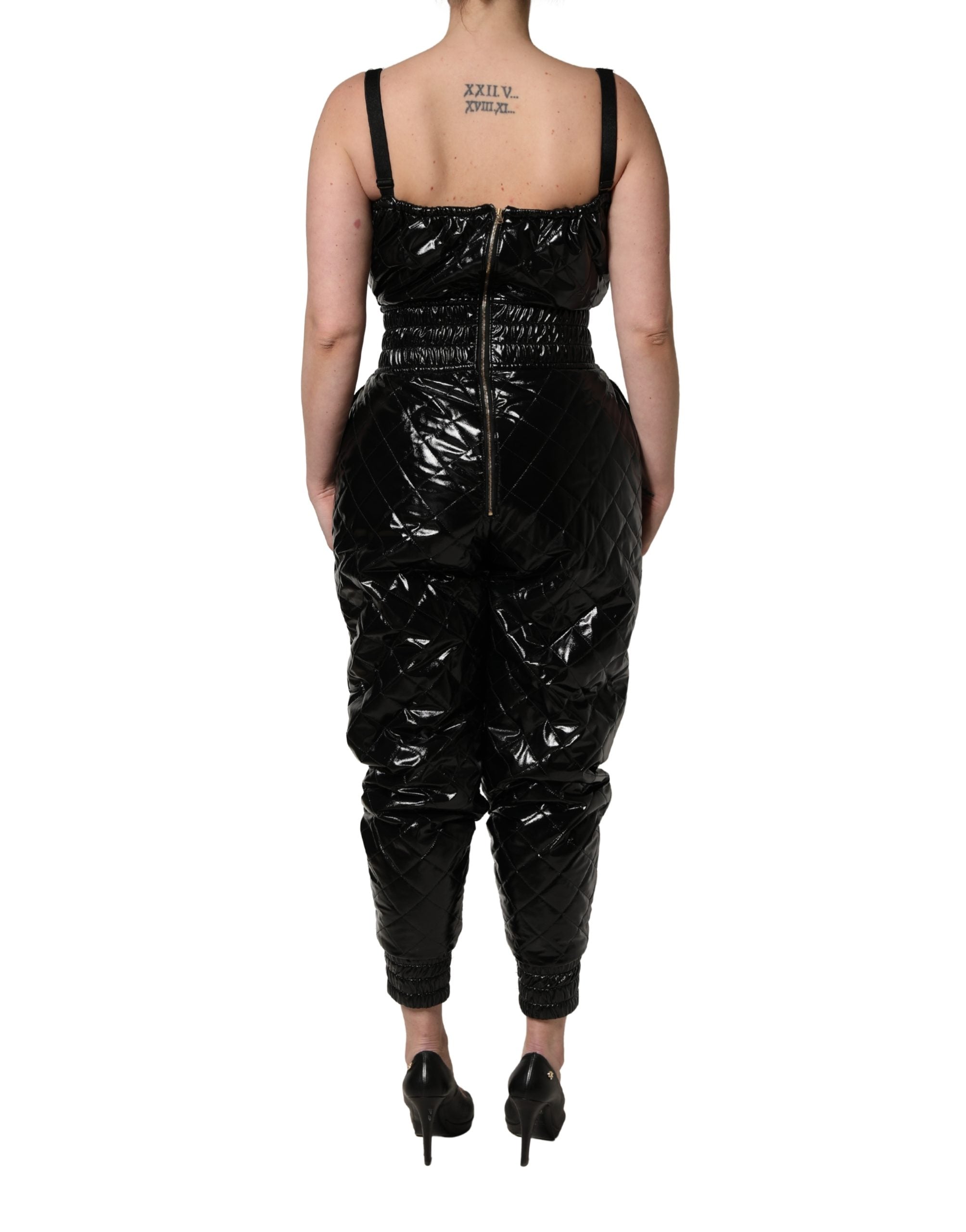 Dolce & Gabbana Black Sleeveless Romper Jumpsuit Women's Dress
