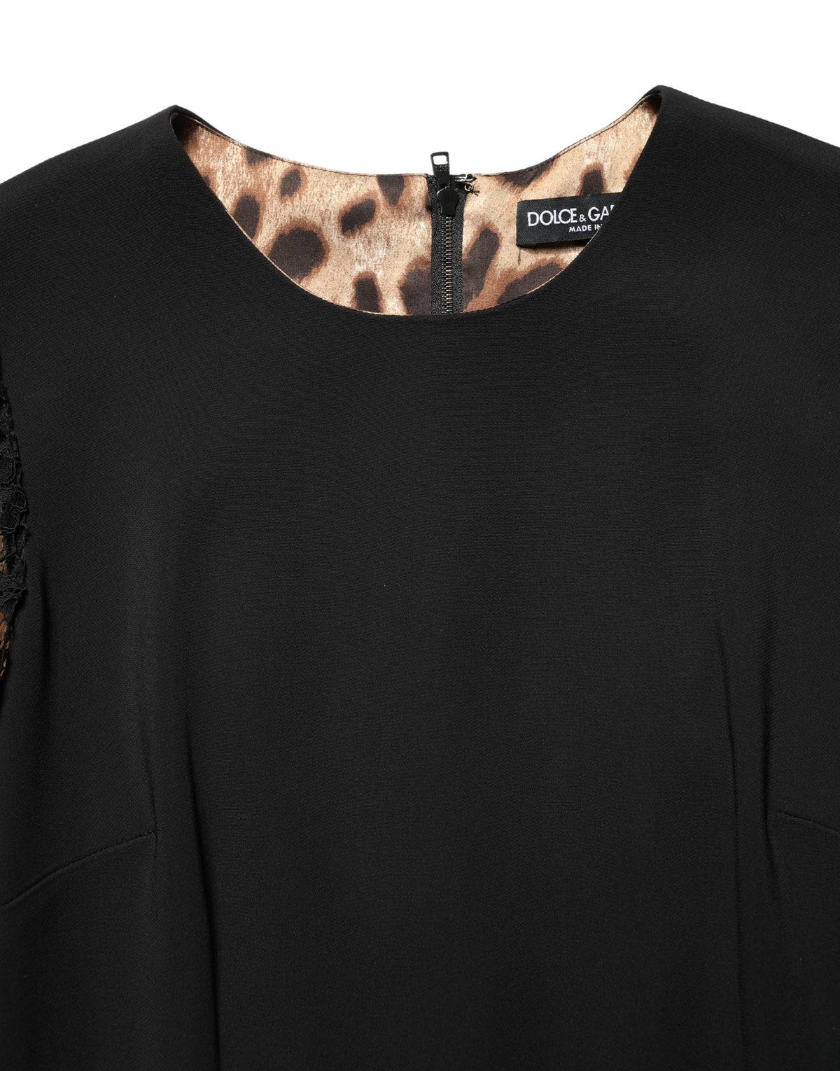 Dolce & Gabbana Black Viscose Lace Long Sleeves Mini Women's Dress