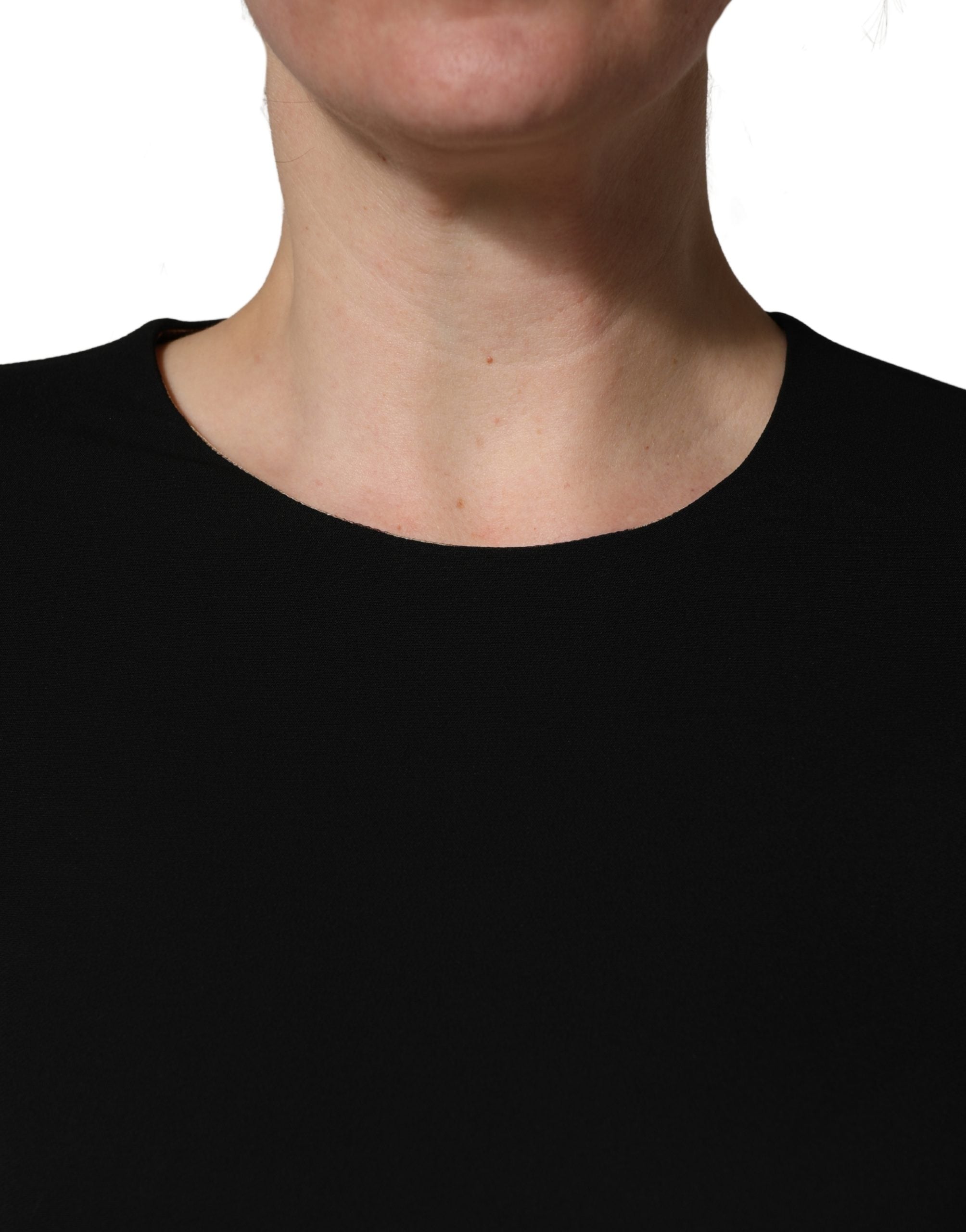Dolce & Gabbana Black Viscose Lace Long Sleeves Mini Women's Dress