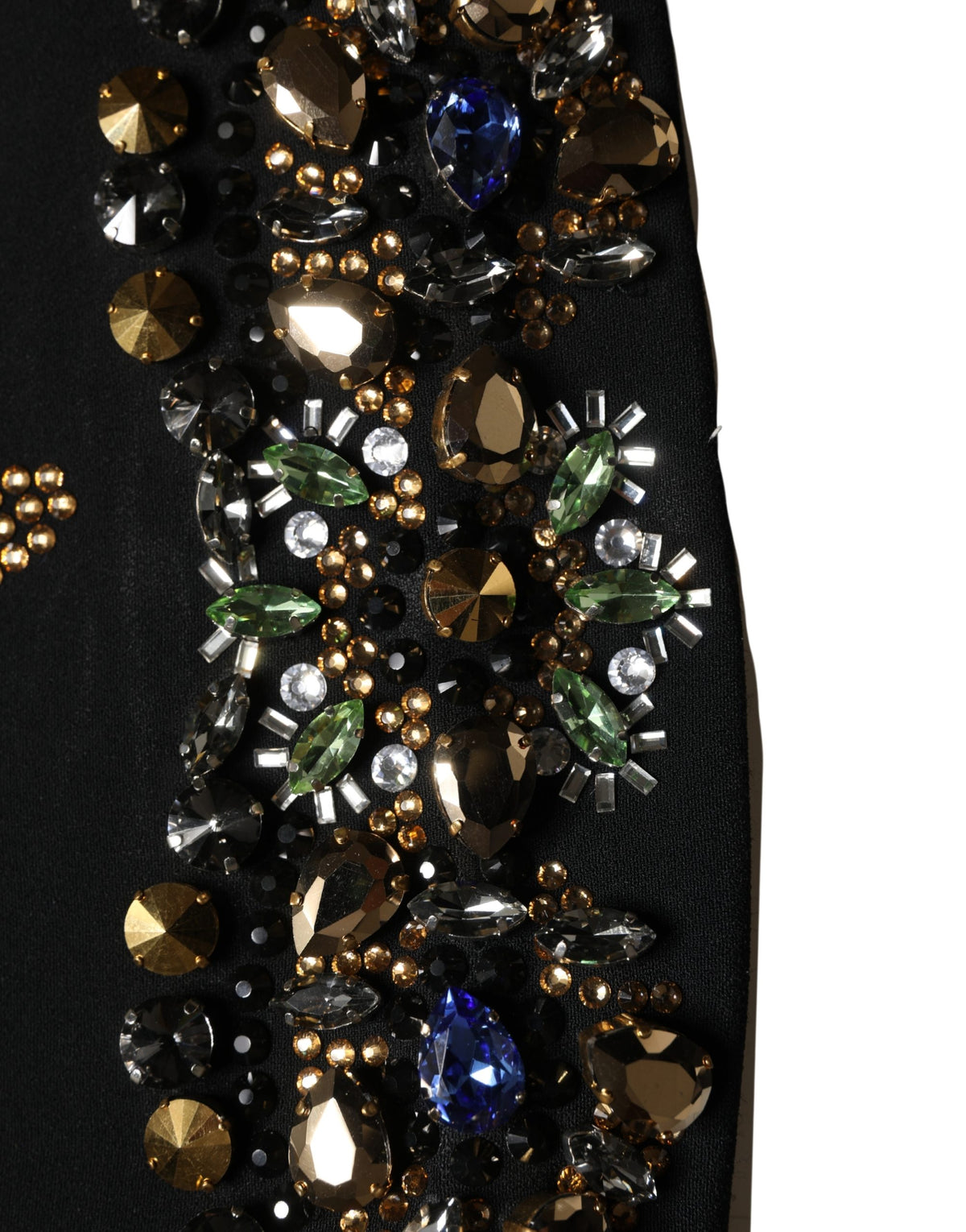 Dolce & Gabbana Black Sleeveless Floral Bead Embellishments Women's Dress