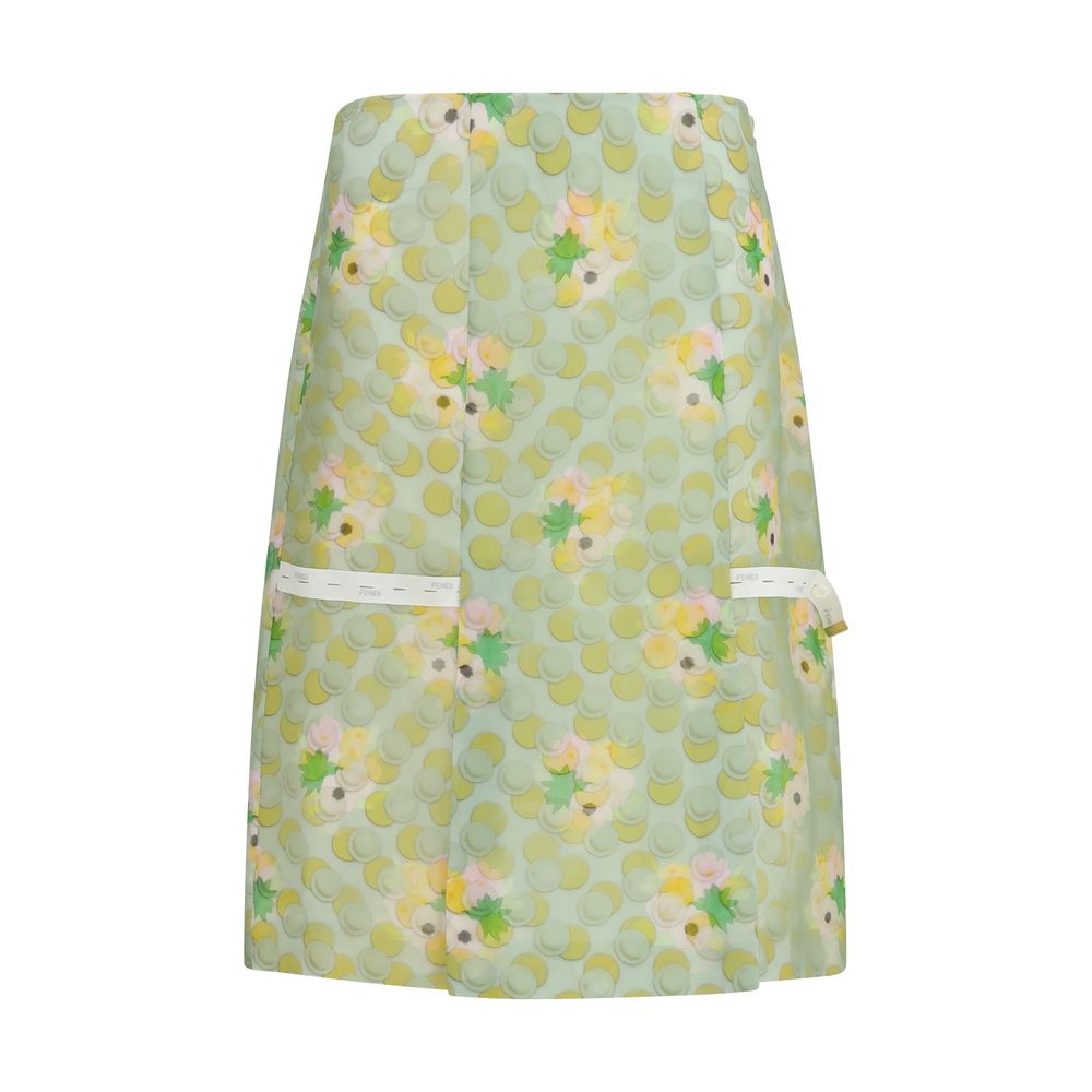 Fendi Multicolor Silk Midi Women's Skirt