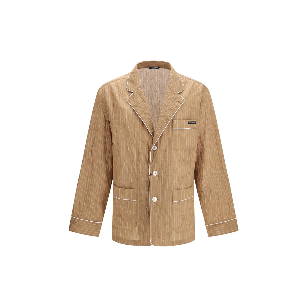 Dolce & Gabbana Beige Linen Top Men's Sleepwear