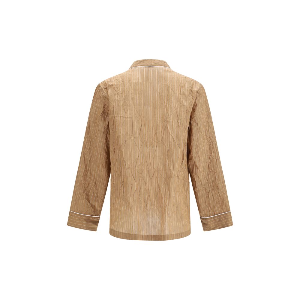 Dolce & Gabbana Beige Linen Top Men's Sleepwear