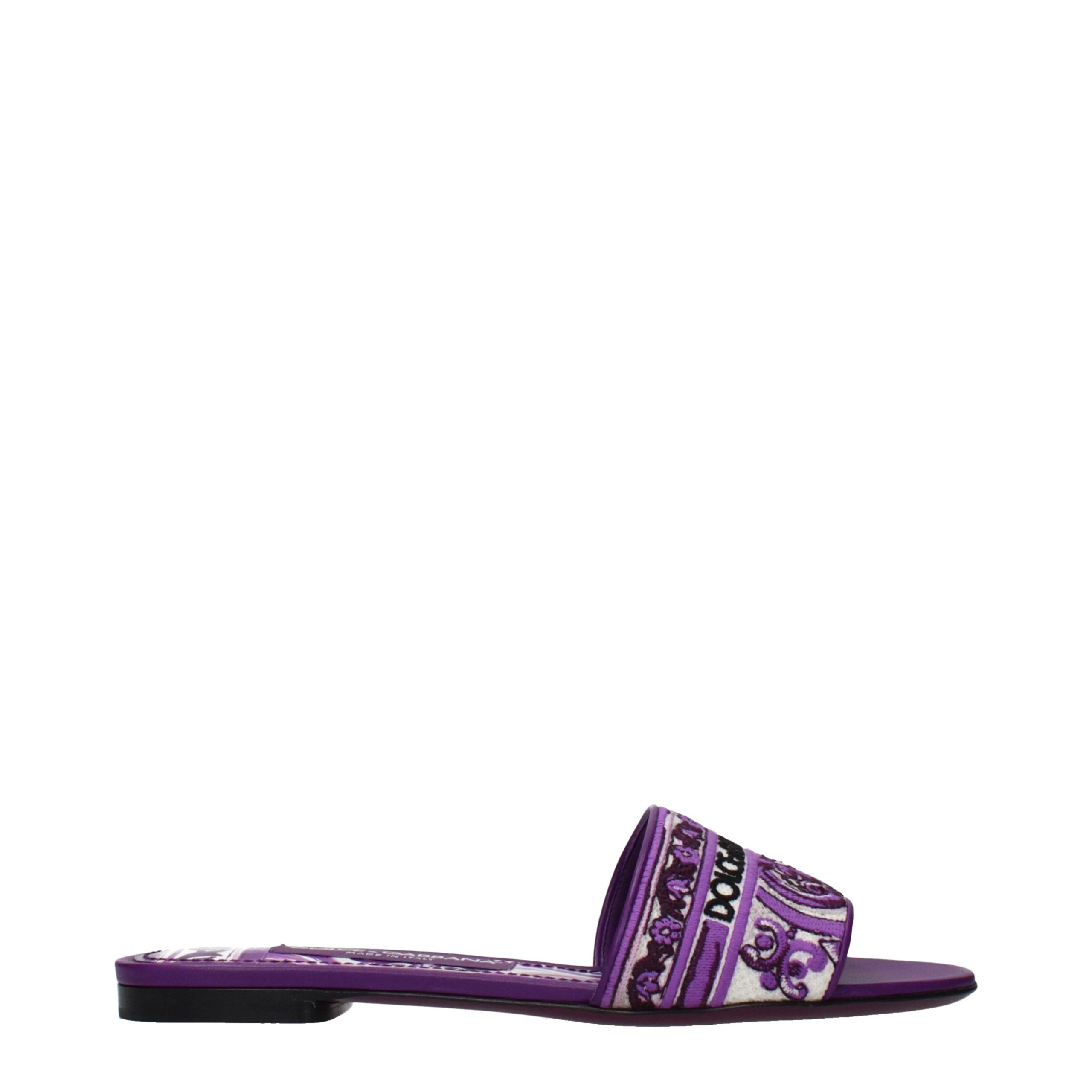 Dolce & Gabbana Purple Fabric Women's Slippers