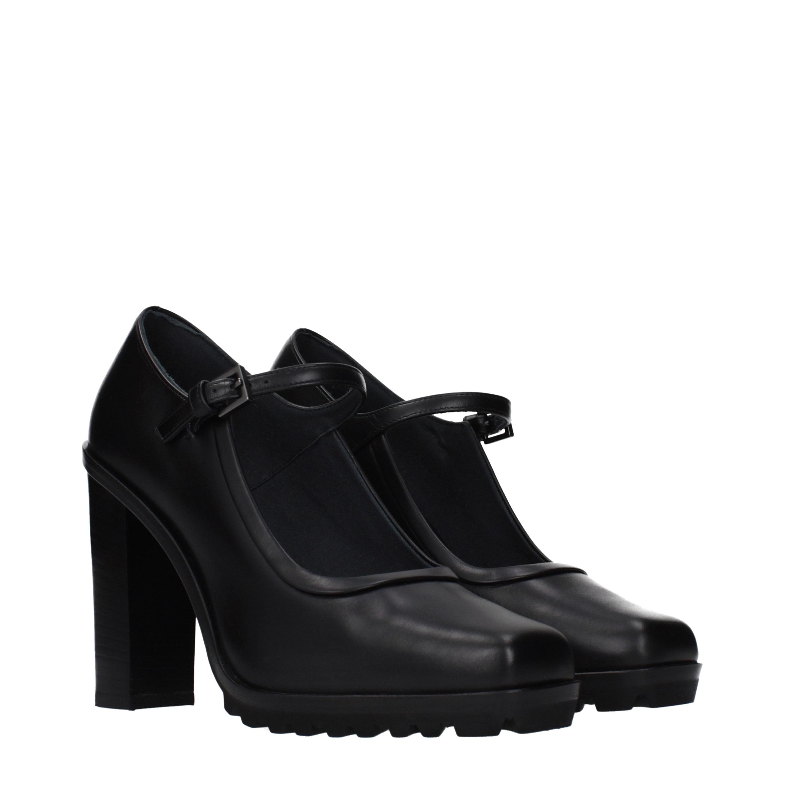Max Mara Black Leather High Heel Women's Pumps