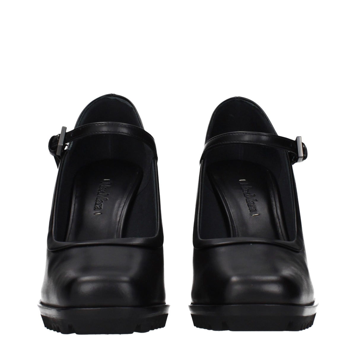 Max Mara Black Leather High Heel Women's Pumps