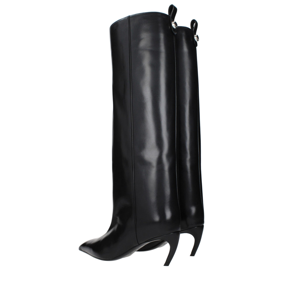 The Attico Black Leather High Heel Women's Boots