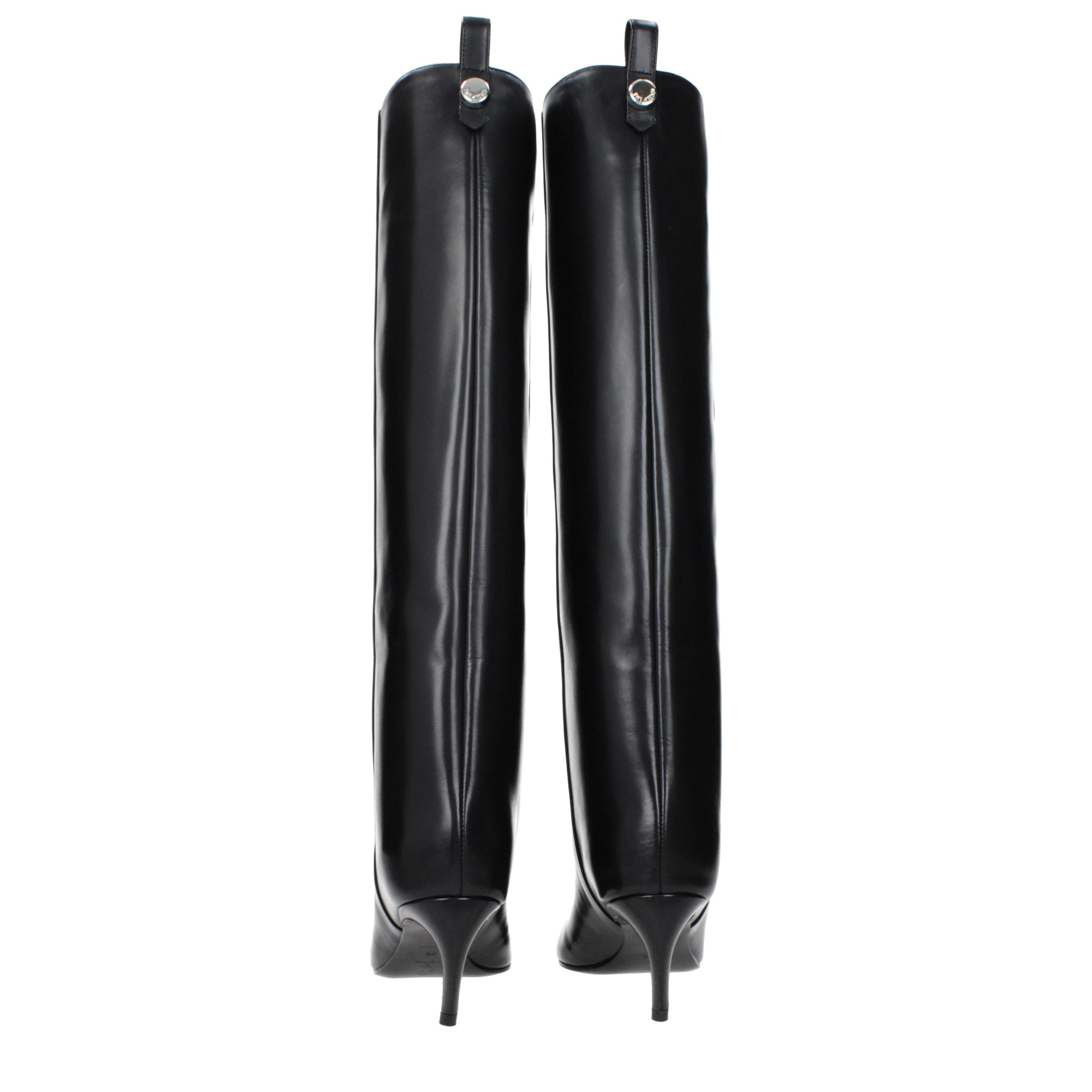The Attico Black Leather High Heel Women's Boots