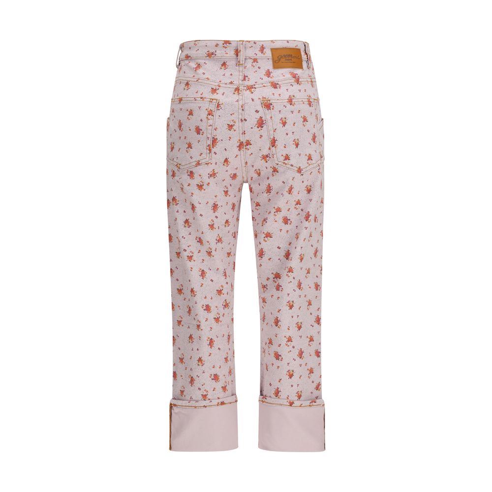 Ganni Multicolor Cotton Cropped Women's Pants