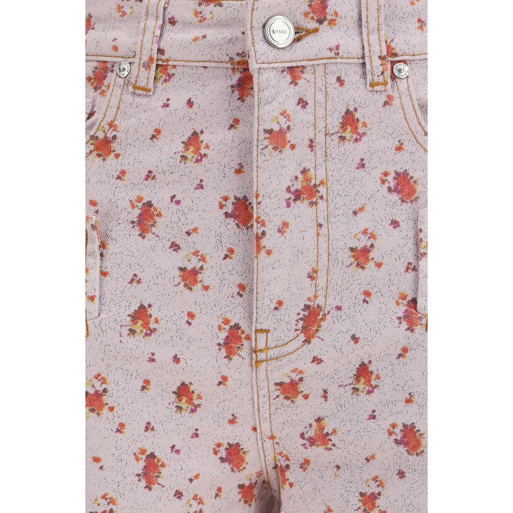 Ganni Multicolor Cotton Cropped Women's Pants